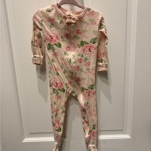 Gerber 12M Girls Pink Rose Long Sleeve Footie Pajamas